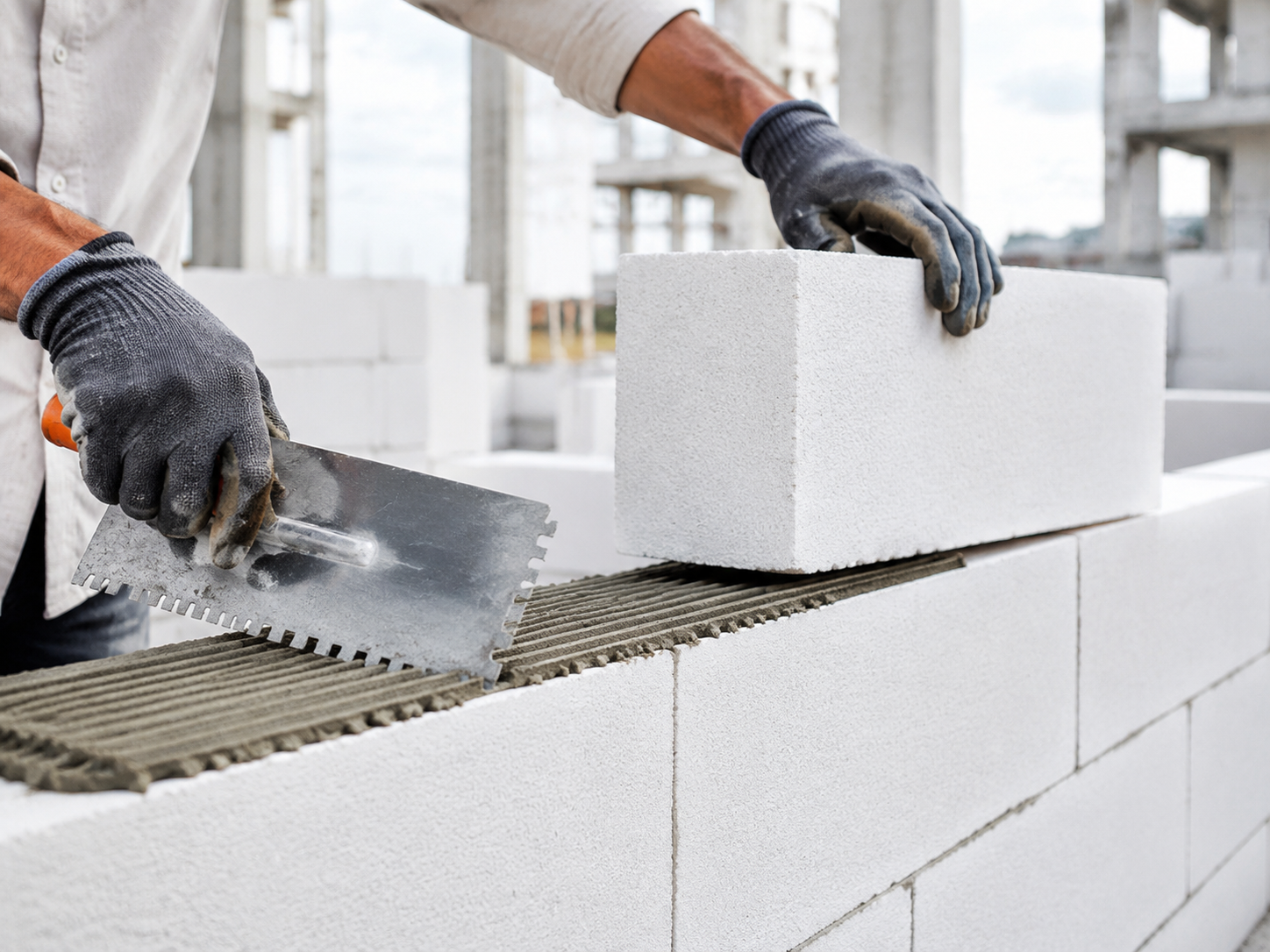 AAC block jointing construction