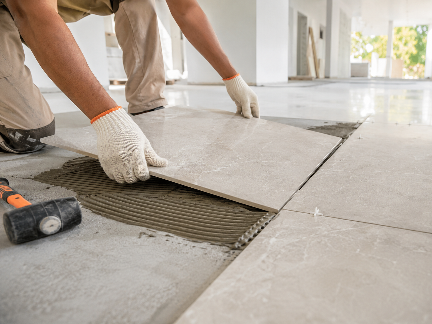 Durable floor tile installation