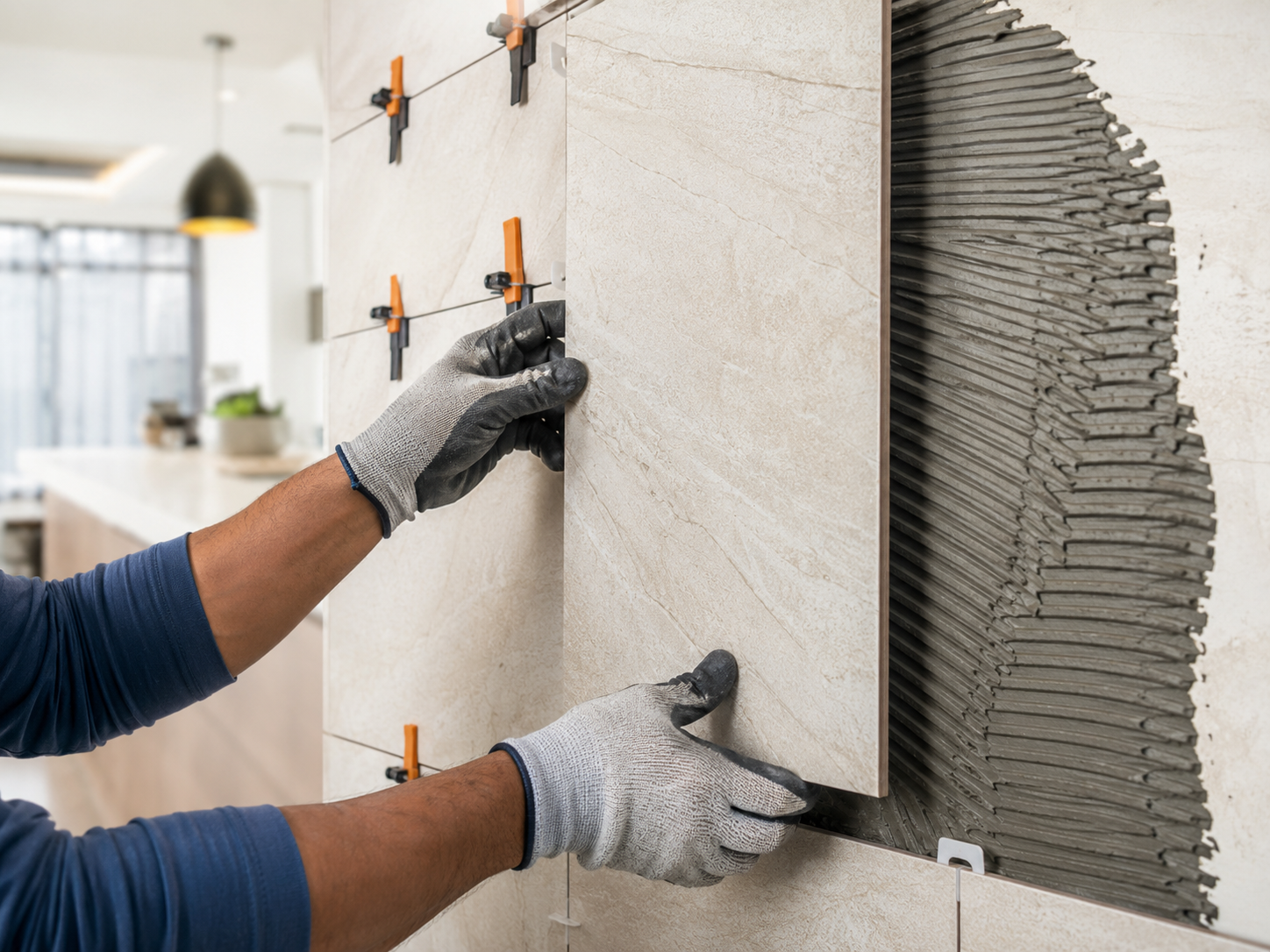 Professional wall tile installation